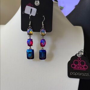Paparazzi Vibrant Blue and Pink Dangle Earrings